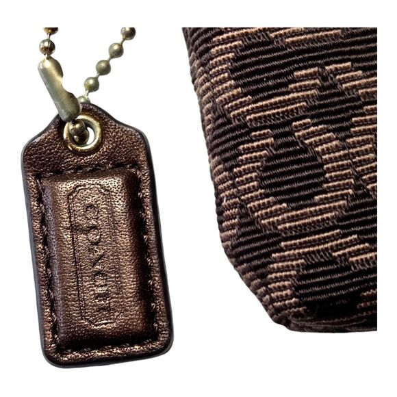 Coach Brown Signature Optic C‎ Double Zip  Wallet Pouch Clutch - Picture 3 of 9